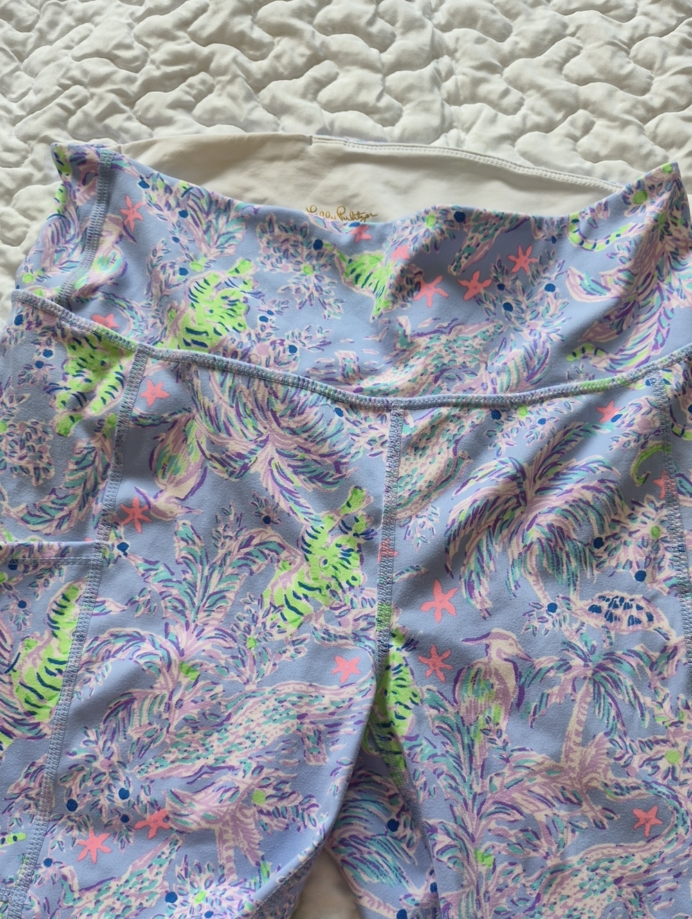 Lilly Pulitzer Luxletic Blue Peri Turtle Package UPF 50+ Tank Legging Set M - Picture 5 of 14